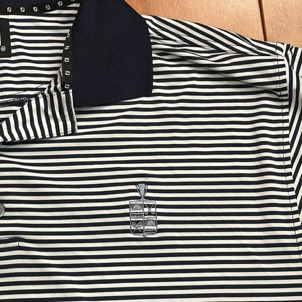 FootJoy FJ Men’s‎ Golf Stretch Striped embroidered Logo Polo Shirt Size L